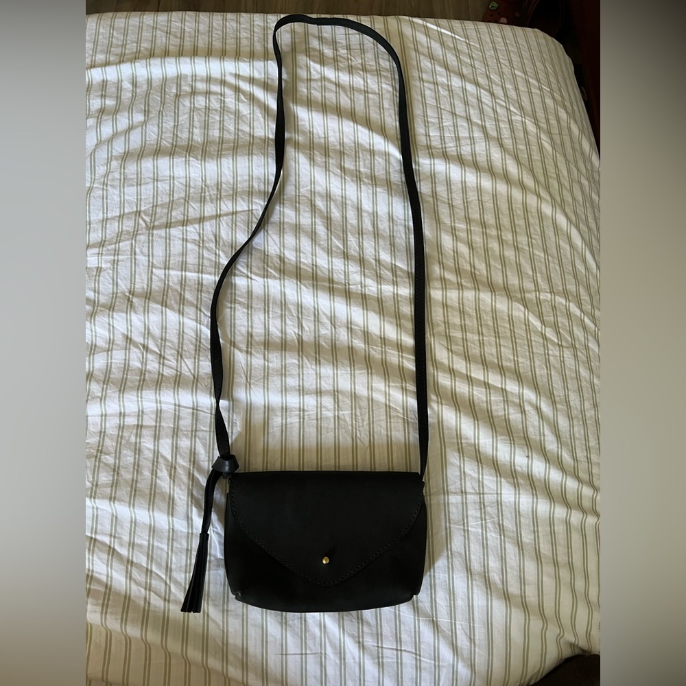 Parker Clay Black Leather Citi Crossbody Bag